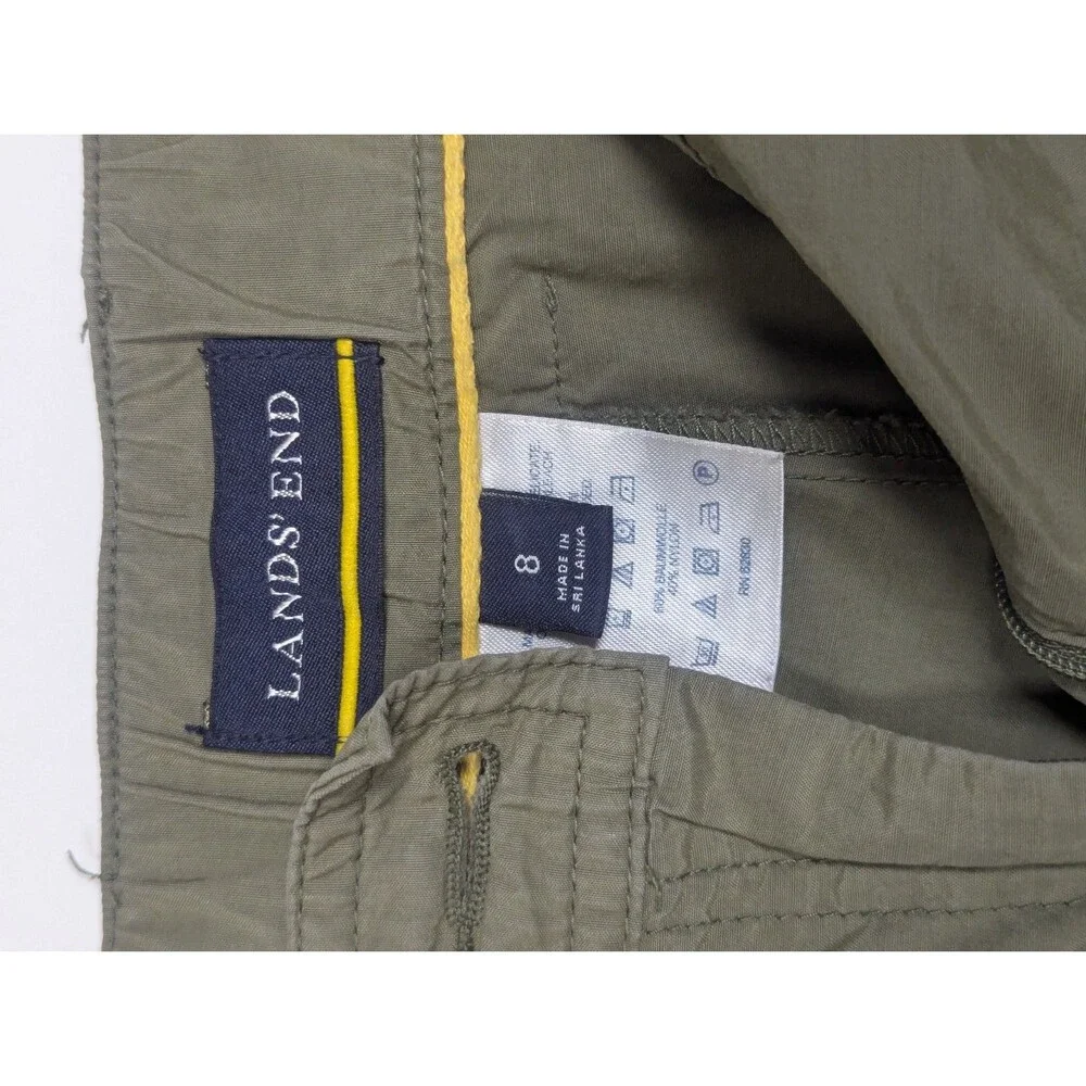 Lands' End Women's Size 8 Black Cargo Utility Hiking Skort Lightweight Skirt